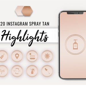 Instagram Story Highlights Icon set of 20 - Spray tan tech Instagram Highlight covers - Instagram story - Tanning icons