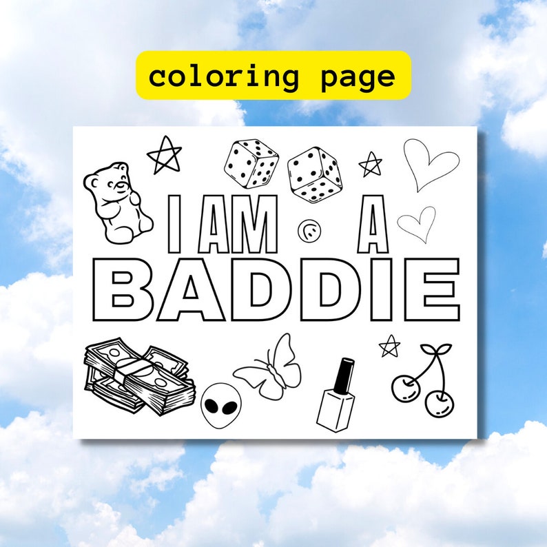 Printable Coloring Page for Adults Baddie Coloring Page - Etsy Canada