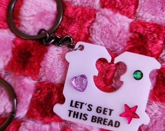 Llavero "Vamos a conseguir este pan", llavero con lazo para pan, llavero motivacional, regalo para dueño de negocio, regalo para mejor amigo/a
