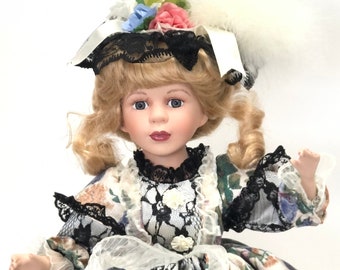 Vintage Porcelain Gift Doll Victorian Sabrina Like-new Collectible