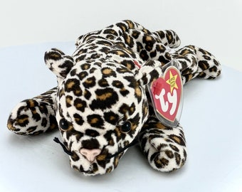 Vintage Freckles Beanie Baby Leopard Original Tags Like-New 1996 Ty Stuffed Animal Retired Beanie Collectible Rare Beanie Brown Orange Spots