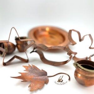 Copper Home Decor Items, Vintage Mini Bowls, Cookie Cutter, Table /Wall Art Accent, Country Kitchen Baking Supplies, Collectible Pots, Gifts