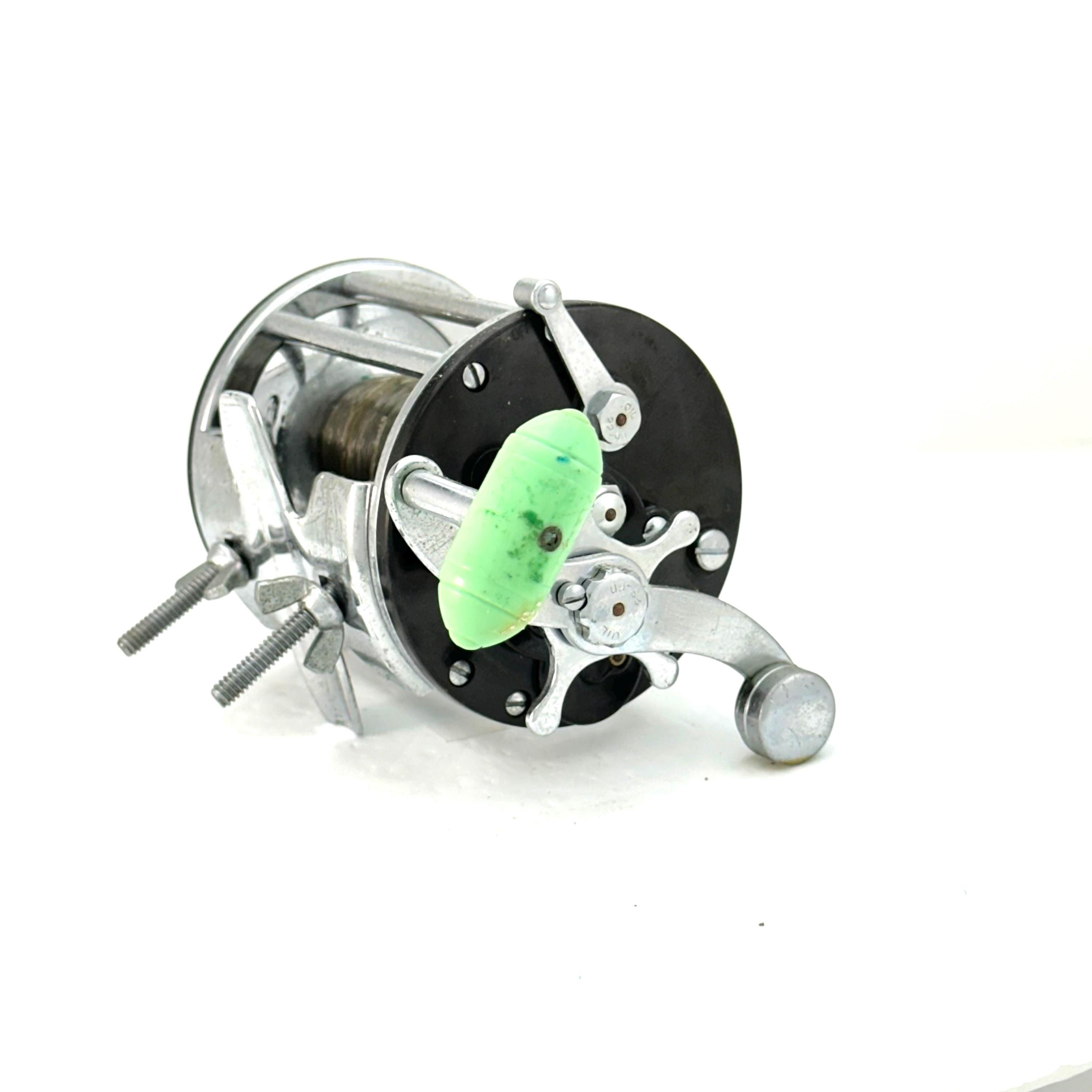 Vintage Penn Leveline 350 Fishing Reel, Neon Green Handle