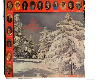 Vintage Vinyl A Very Merry  - Records Albums - Volume 2 - Collectible Old Record Player Accessory Musician Gift for Family Friends