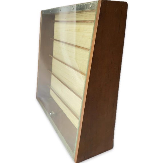 Vintage Maui Jim Sunglass Storage Display Box: Bamboo & Glass Portable Shelf Home or Store Decor,