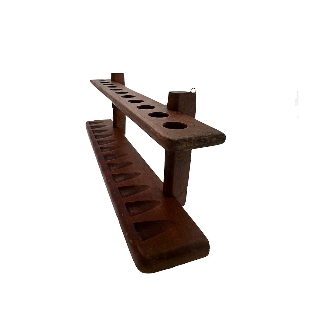 Vintage Smoking Pipe Rack Wall Mount Retro Pipe Display Holder Cigar