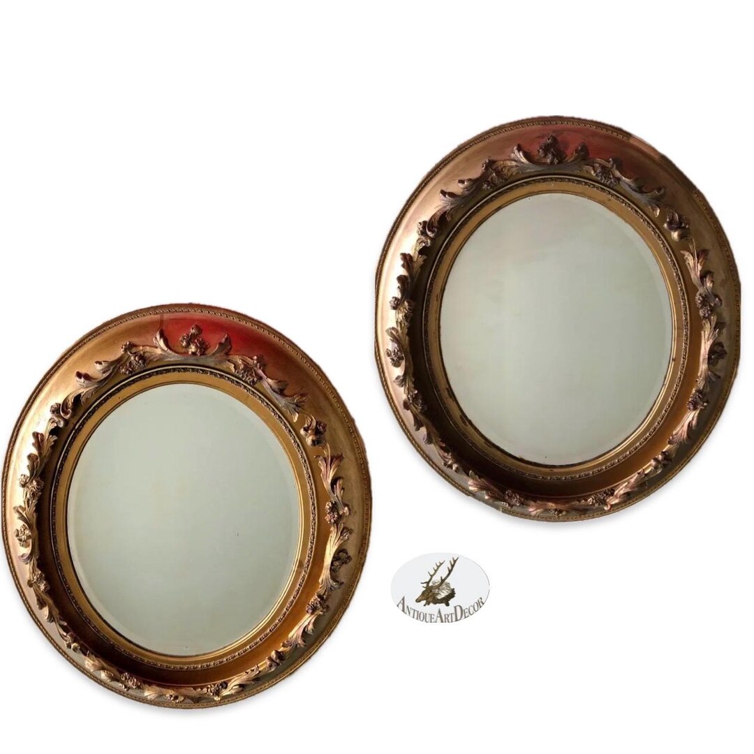 Large Antique Oval Wall Mirrors Fall Gilded Home Decor Vanity Photo Inspiration