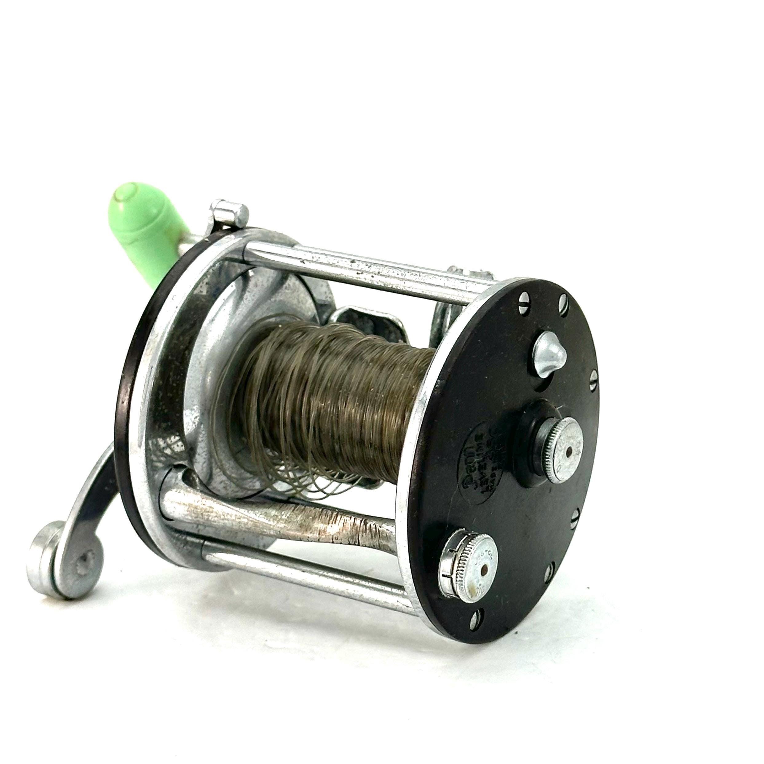 Vintage Penn Leveline 350 Fishing Reel, Neon Green Handle