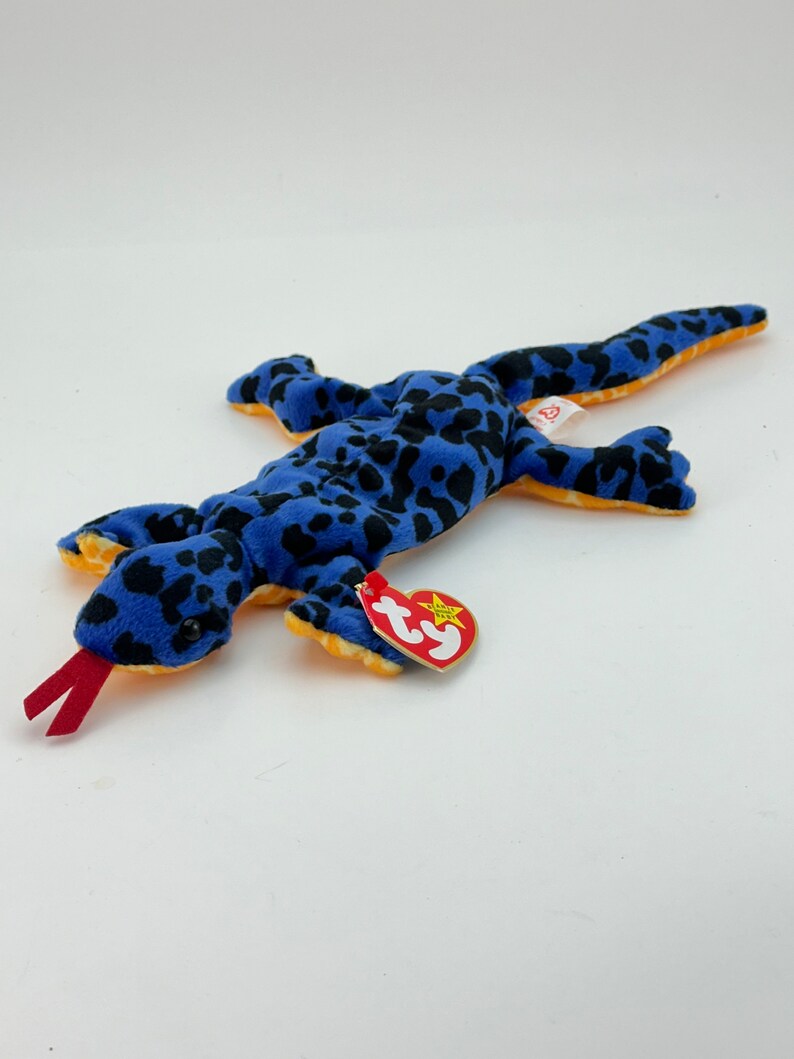 Vintage Lizzy Beanie Baby Blue Lizard 1995 Ty Stuffed Animal Etsy