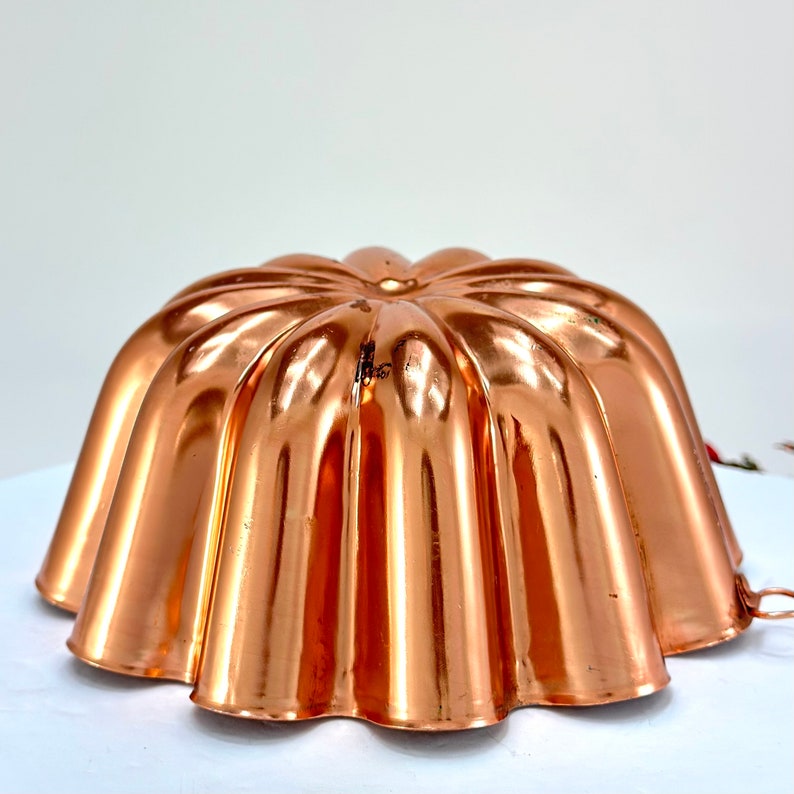 Vintage Jello Molds Aluminum Copper Scalloped Pan Bundt Cake Etsy