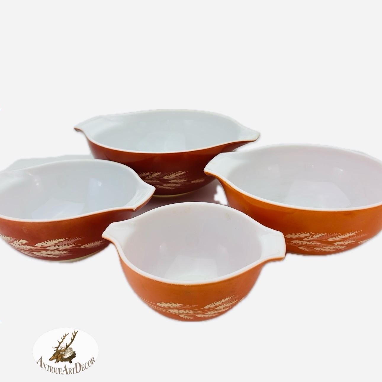 Vintage Pyrex Nesting Bowl Set, Wheat Autumn Harvest, Mother’s Day ...