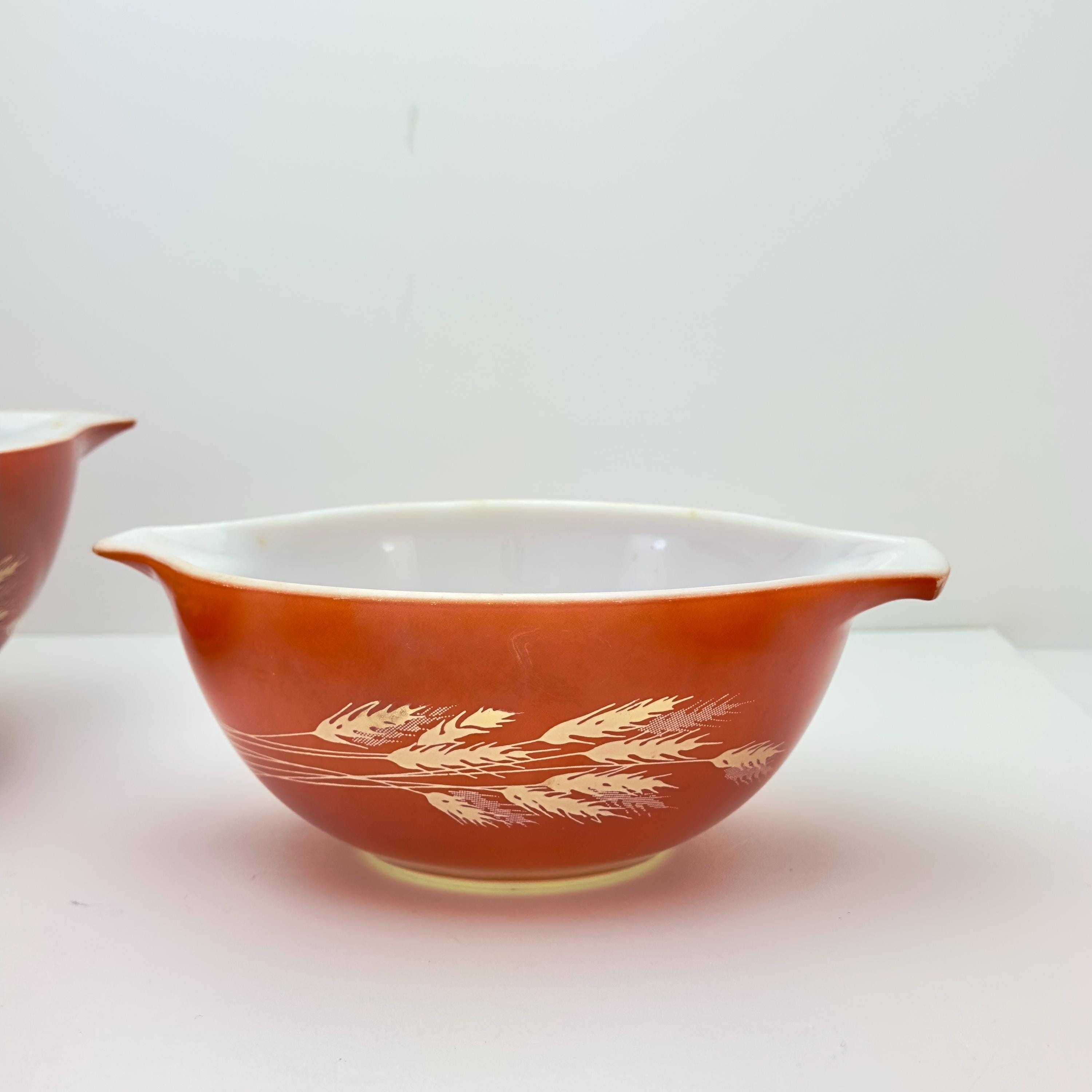 Vintage Pyrex Nesting Bowl Set, Wheat Autumn Harvest, Mother’s Day ...