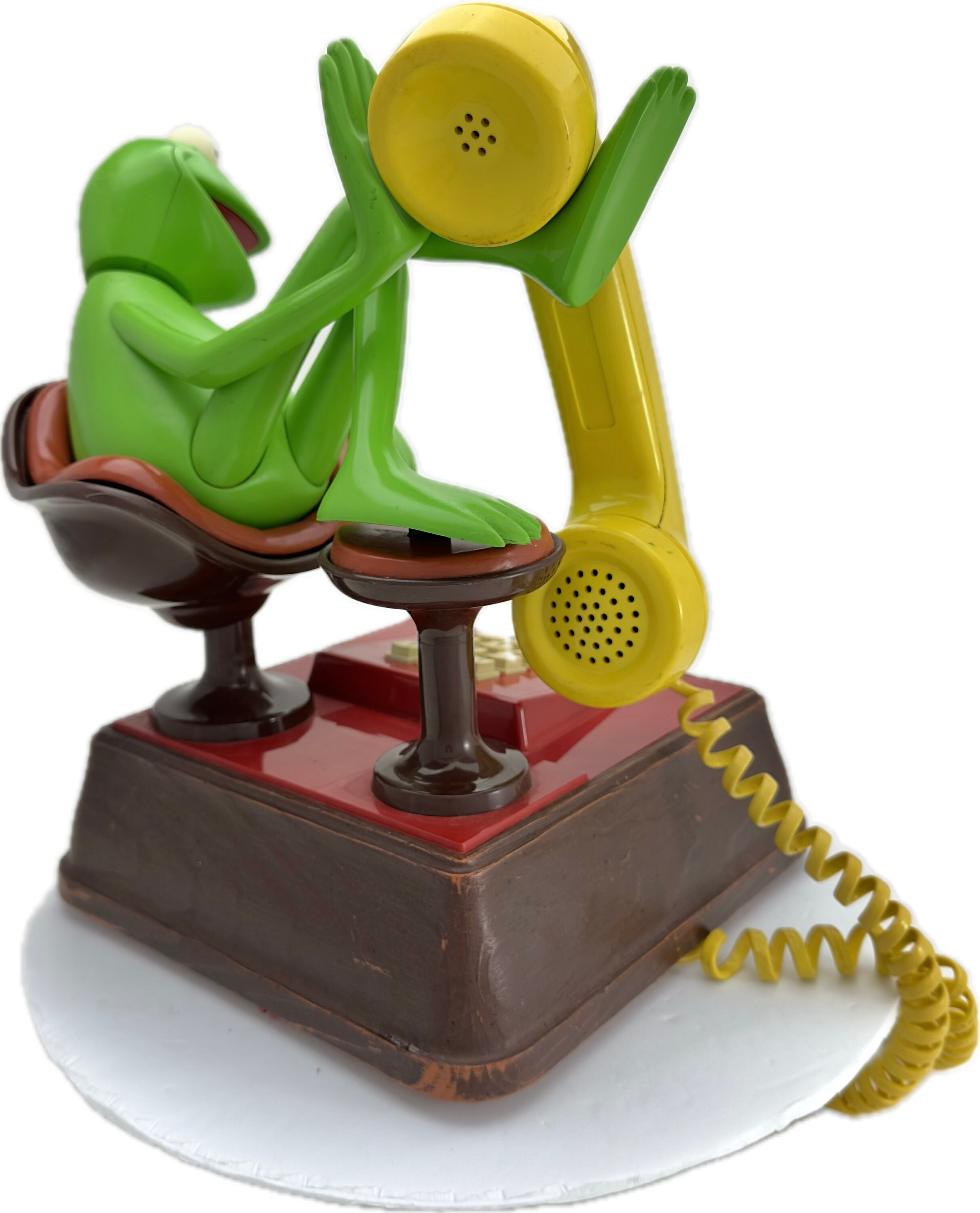 Vintage Kermit the Frog Telephone 1983 Red Touchtone Yellow Handle Rare