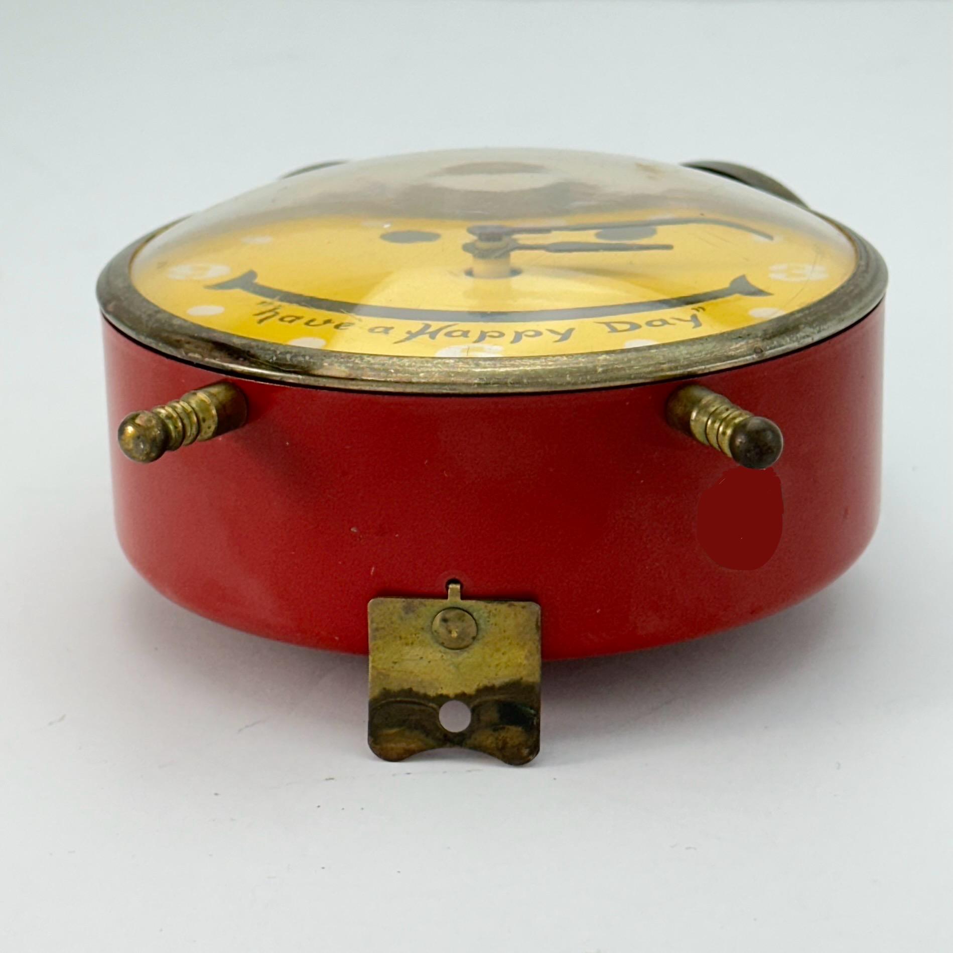 Vintage Smiley Face Alarm Clock, Yellow Retro Desk Clocks, Home