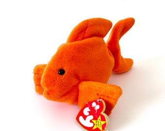 Orange Fish Beanie Baby Vintage Goldie The Gold Fish Original Tags Like-New 1994 Ty Stuffed Animal Retired Beanie Gifts Collectible Rare
