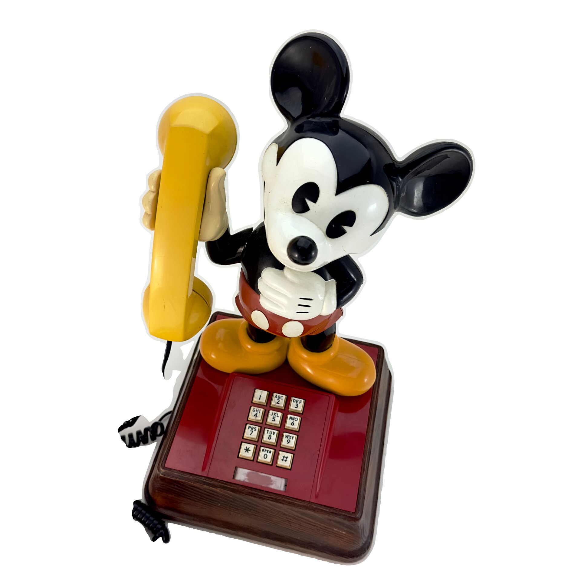 Vintage Mikey Mouse Telephone Red Gift Touchtone Rare Walt Disney