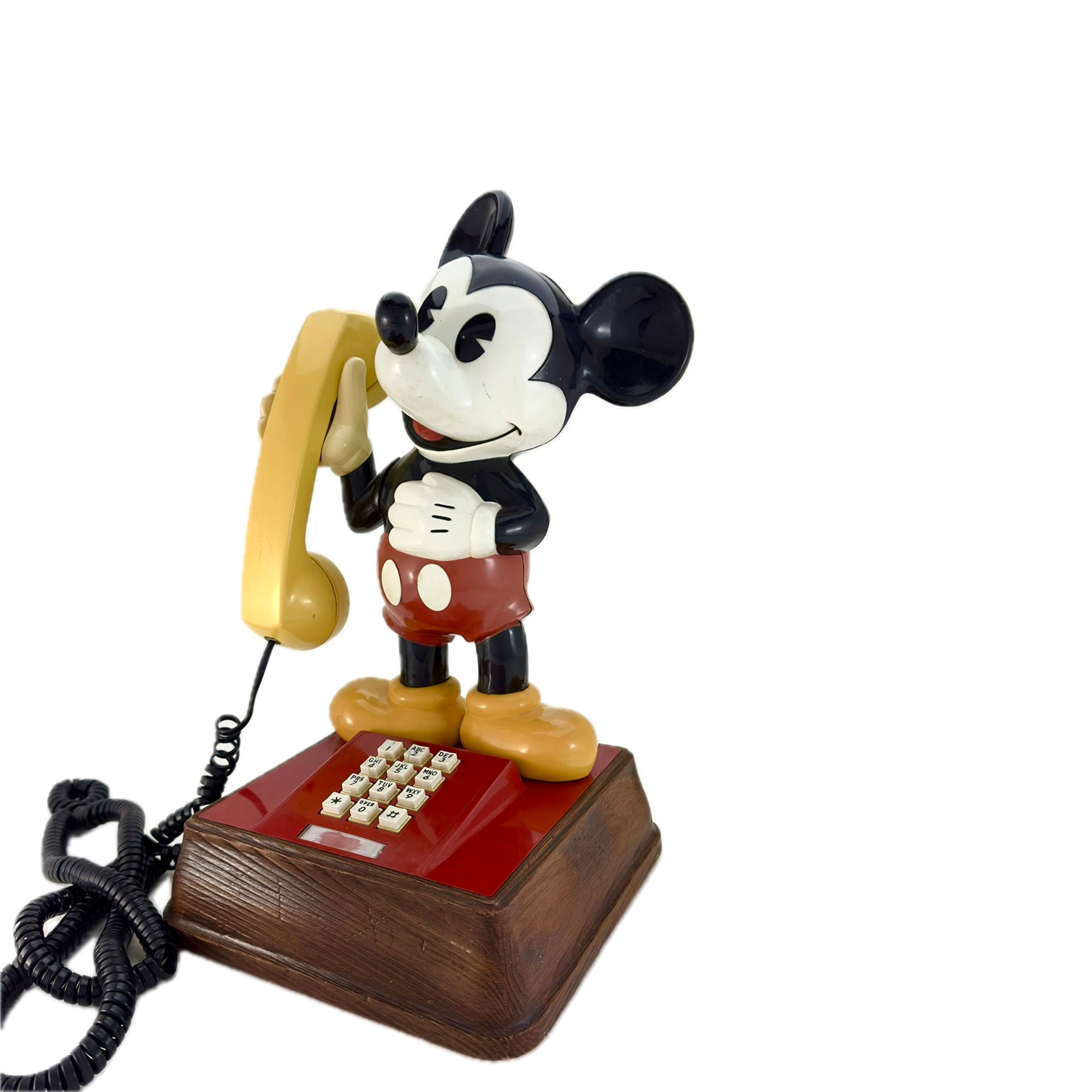 Vintage Mikey Mouse Telephone Red Gift Touchtone Rare Walt Disney