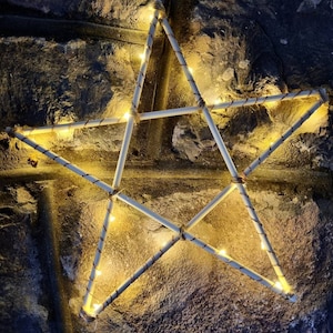 Handmade LED Wooden Star Christmas Decoration | 30x30cm | Christmas Decor | Star LED Light | Christmas Star Light | Batteries NOT included