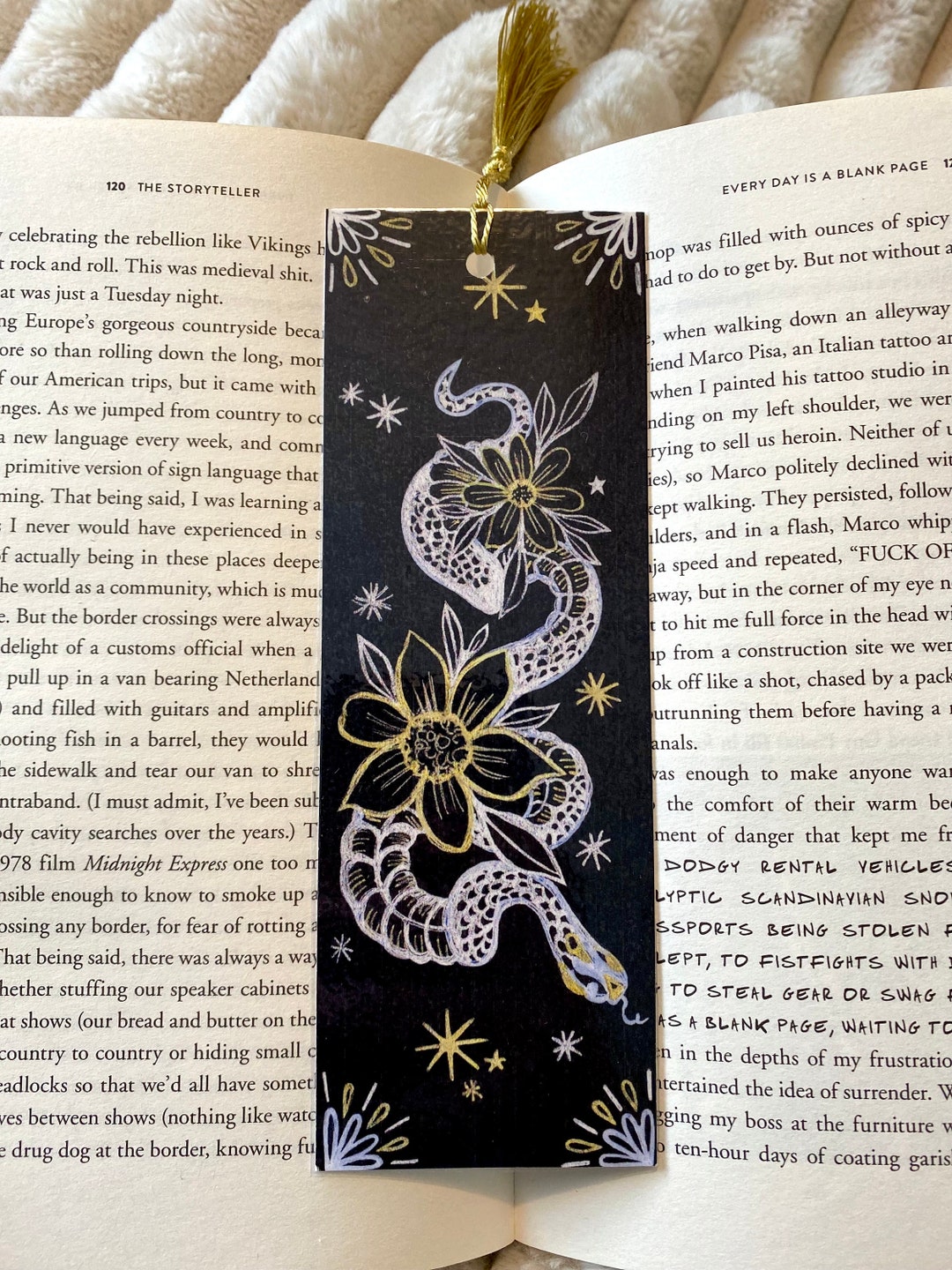 Hand Drawn Witchy Gothic Snake Bookmark - Etsy