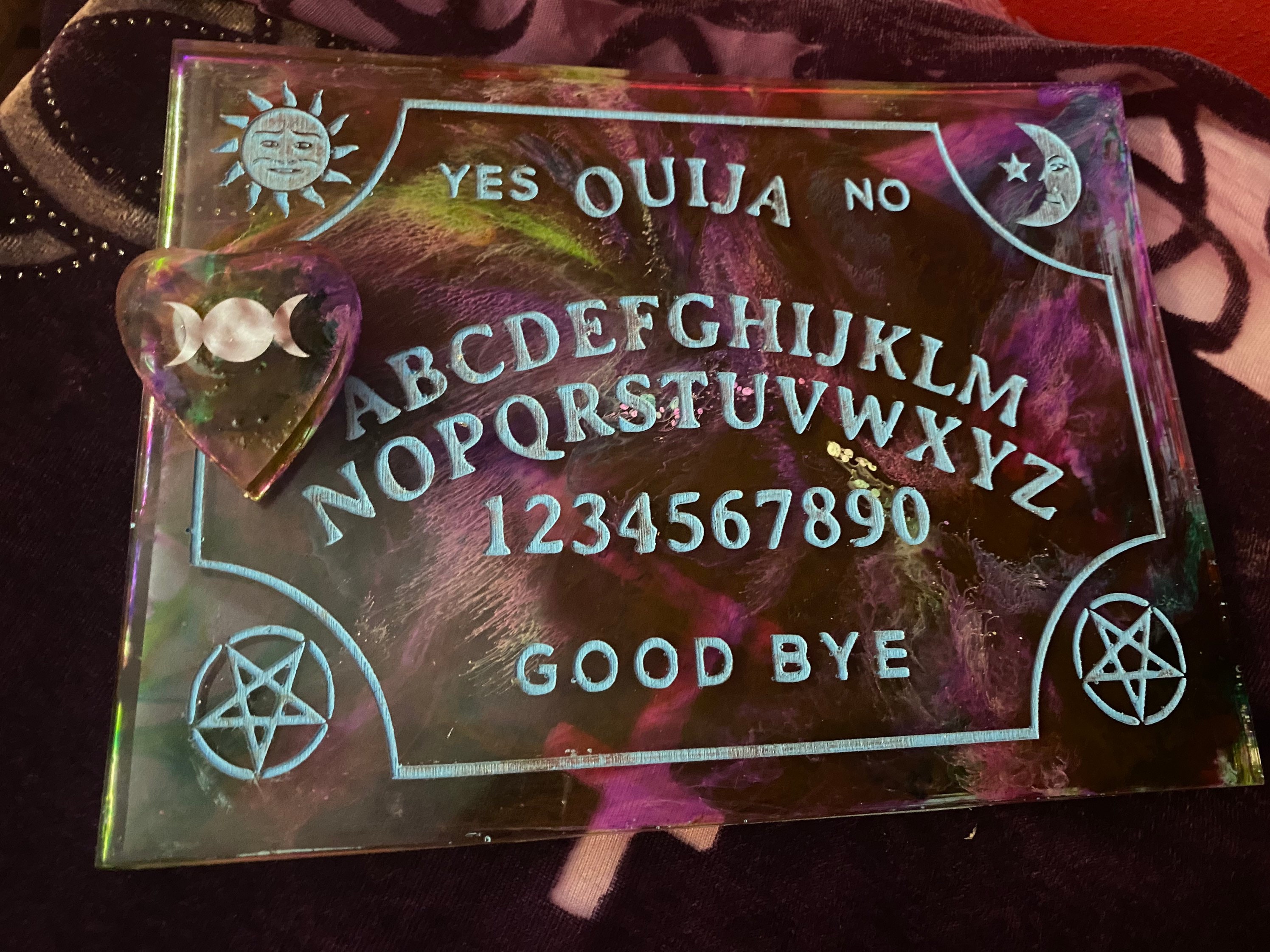 Custom Spirit Board with matching Planchette Etsy