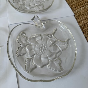 Vtg 1940&#39;s Hazel-Atlas Orchard Apple Blossom 4 Snack Plates, & 3 Teacup/ Saucers - Teacher or Back to School Gift