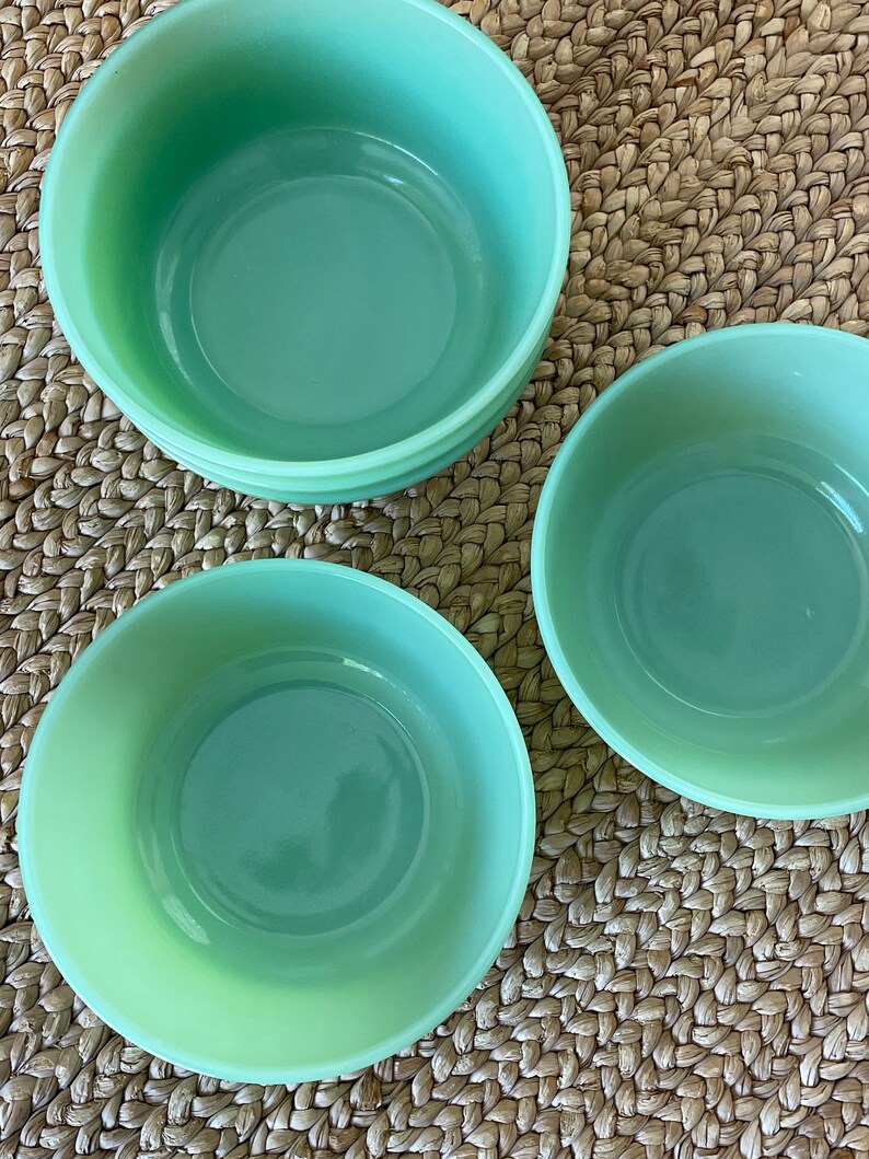 Vintage Fire King Jadeite Jadite 5'' Across Straight Sided Bowl and