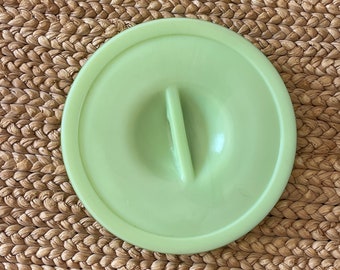 Jadeite Round Refrigerator Dish Lid - Lid Only - Original Vintage Jadeite Jeannette Glass - Lid from Jeannette Leftover Set