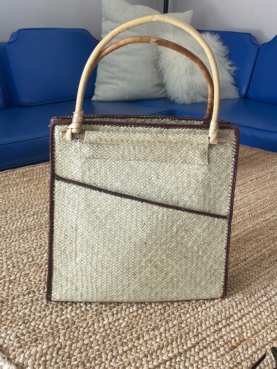 Natural Straw Purse - Natural Woven Square Handbag