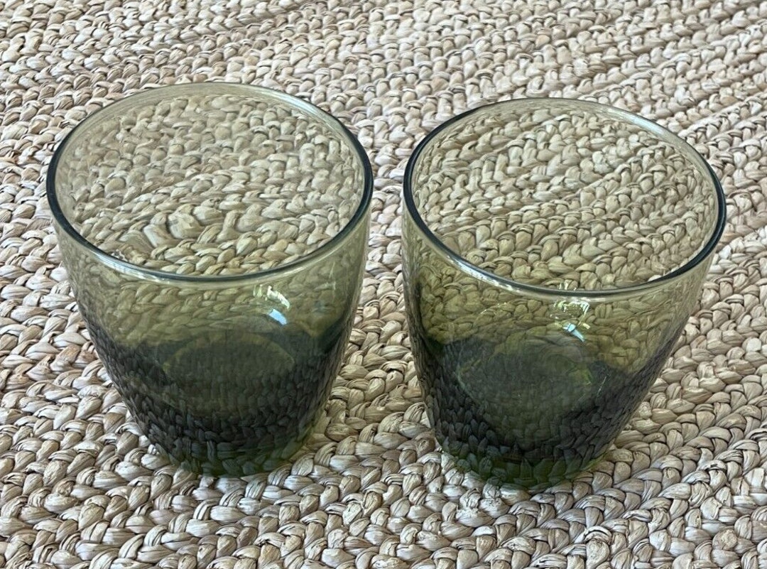 MCM Green Glass Vintage Libbey Avocado Green Short Tumblers Etsy