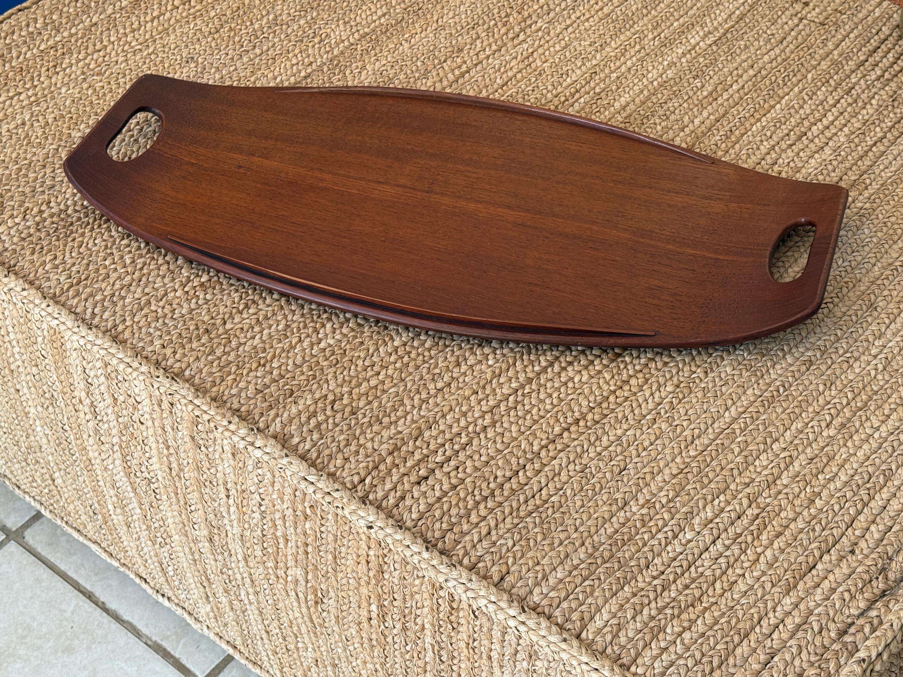 MCM Original Vintage Teak Tray 4 Duck Emblem: Mid Century Danish