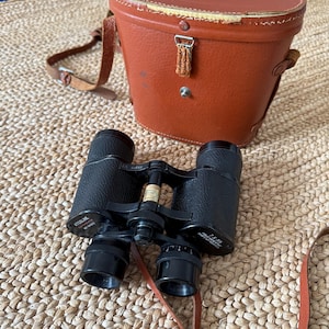 Vintage 70s Japan ATCO LINE  Binoculars with Original Carrying Case Light Weight Coated Optics with Field View 7 x 35