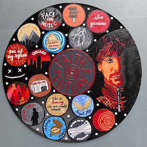 LT FITF Décoration murale disque vinyle 12 po. peinte à la main | Décoration d&#39;intérieur Merchandising Album de concert personnalisé Fangirl Cadeau personnalisé Fanart cadeau Décoration