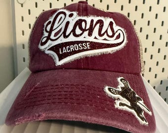 Lacrosse mom hat Trucker Hat Custom Hat Personalized Hat Football Mom Hat