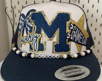 Football mom hat, Trucker hat, Cheer hat, custom trucker hat