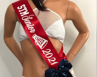 Cheer SENIOR SASH, Senior Sash, Soccer Sash, Color Guard Sash, Senior band Sash