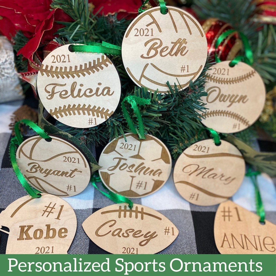 Personalized Sports Ornaments Etsy