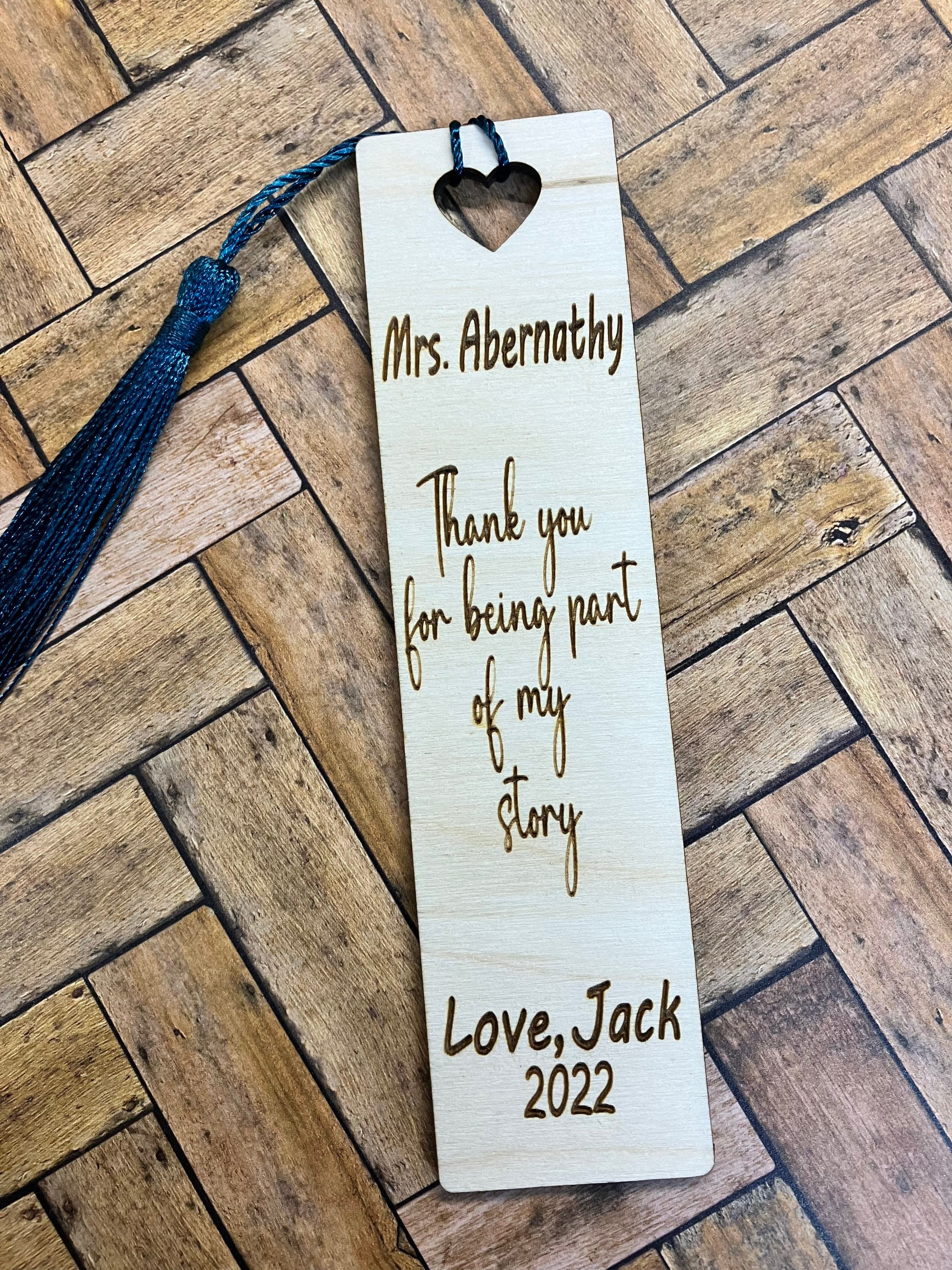 Teacher Appreciation Bookmark Thanks for Being Part of My photo