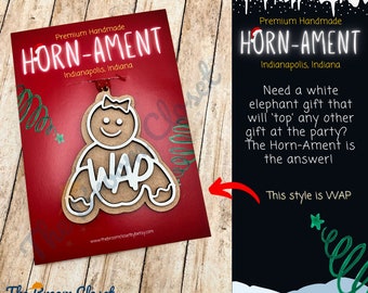 White Elephant Gift "Horn-Ament", Funny and Sarcastic, Offensive, Gifts for Her and Him, Co-Worker Gift