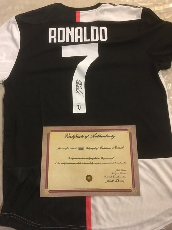 Jersey Ronaldo Autografata Cr7 Juventus Signed Shirt Coa Maglia Match Worn Champion League Serie A Certificate Of Autenticity Coa