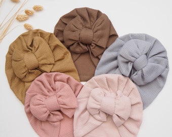 Turban | Mütze | Baby | Mädchen | Kopfsccessoires | Waffelstoff | Baumwolle