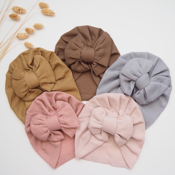 Turban | Mütze | Baby | Mädchen | Kopfsccessoires | Waffelstoff | Baumwolle