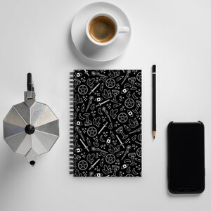 Tarot Suit Notebook - Black All Over Print