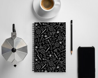 Tarot Suit Notebook - Black All Over Print