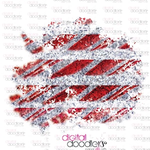 May include: A red and white striped pattern with a distressed, faded look. The pattern is reminiscent of a candy cane or a striped flag. The background is white.