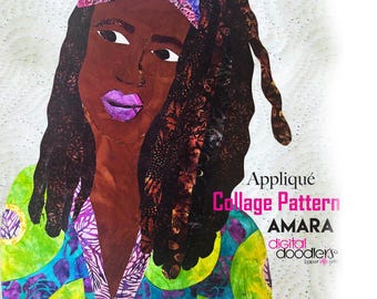 Beginner Friendly Fabric Appliqué Pattern, Patchwork Fabric Collage, Creative Design Crafting DIY Quilt Block, Art Quilt Wall Hanging