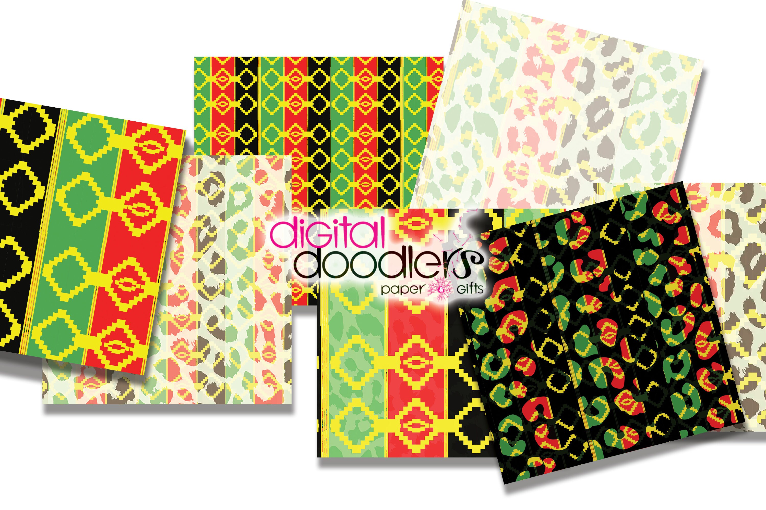 Jamaican Reggae Stationery Digital Scrapbook Paper Clipart PNG Rasta