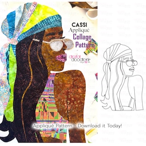 Black Girl Fashion Collage Art Appliqué Pattern: African Inspired (PDF Pattern)