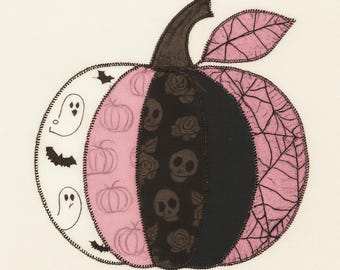 Pumpkin Applique Pattern Great for Beginners, Easy DIY Gift Idea, Halloween Lover, Scrappy Pumpkin, Fall Applique Patterns for Kids too!