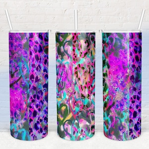 20 0z skinny tumbler designs, Neon Graffiti Tumbler Digital Sublimation Transfer, For Free Commercial Use, Tumbler Designs, Abstract image 1