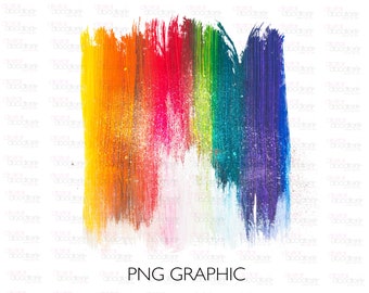 Rainbow Pride Glitter Brush Stroke Sublimation Clip Art PNG Background, Canvas Texture, Spray Paint Look, Girly, Graphics